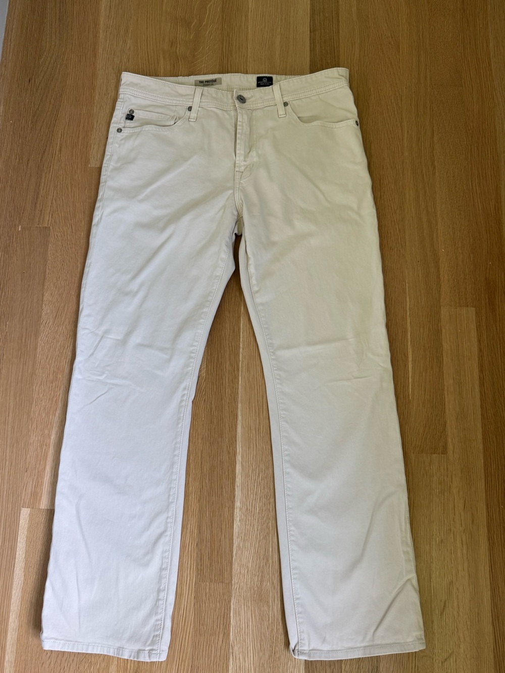 Ag Adriano Goldschmied Men's Cream Straight Jeans the Protege